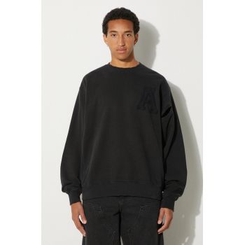 AMBUSH hanorac de bumbac Hole Sweatshirt barbati, culoarea negru, cu imprimeu, BMBA004F24FLE0011010