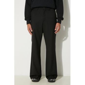 AMBUSH pantaloni de lana Flare Pants culoarea negru, drept, BMCO003F24FAB0011000