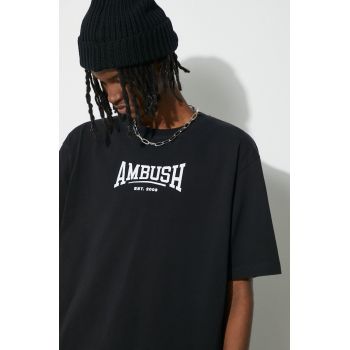 AMBUSH tricou din bumbac Graphic barbati, culoarea negru, cu imprimeu, BMAA006S24JER