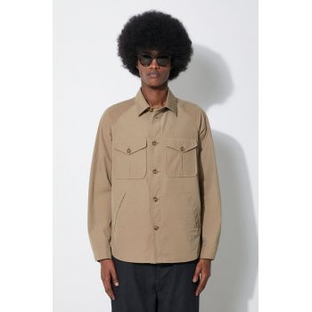 Baracuta geaca Shirt Jacket Br Cloth barbati, culoarea bej, de tranzitie, BRCPS1044