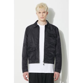 Han Kjøbenhavn geaca Nylon Boxed Cargo Jacket barbati, culoarea negru, de tranzitie, M-133094