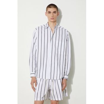 MKI MIYUKI ZOKU camasa din bumbac Striped Dress Shirt barbati, culoarea negru, cu guler clasic, regular, STRIPED.DRESS.SHIRT