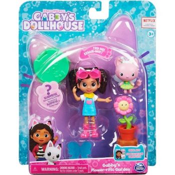 Set 3 figurine interactive Spin Master, Gabby's Dollhouse Flower-rific Garden cu accesorii, 7 cm