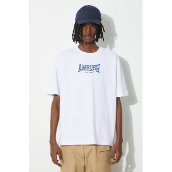 AMBUSH tricou din bumbac Graphic barbati, culoarea alb, cu imprimeu, BMAA006S24JER