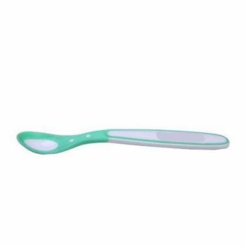 Lingurita pentru bebelusi Novokids Thermospoon Verde Turquoise termosensibila din silicon, de la 6 luni