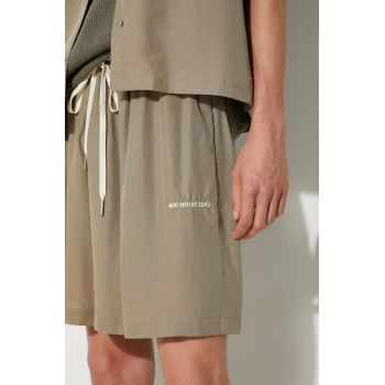 MKI MIYUKI ZOKU pantaloni scurti Tencel Shorts barbati, culoarea verde, TENCEL.SHORTS