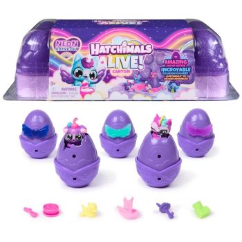 Set figurine in cosulet, Hatchimals, Alive Neon Rainbow Carton