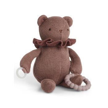 Smallstuff Little Activity Bear, For Dummy And Teether, Dark Rose (40006-38)