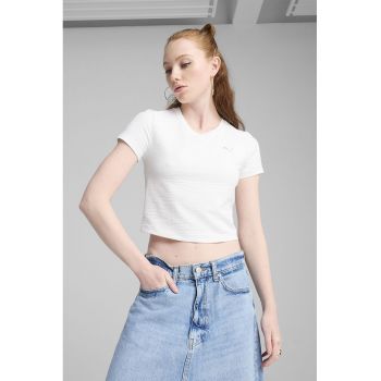 Tricou crop din amestec din bumbac
