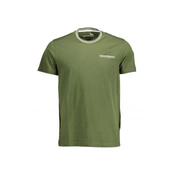 Tricou barbati - cu buzunar pe piept - Regular fit - Verde inchis