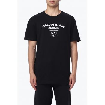 Tricou barbati cu imprimeu cu logo J30J324206-BLACK negru 12892