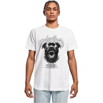 Tricou cu imprimeu grafic si decolteu la baza gatului