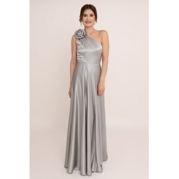 Rochie lunga cu decolteu pe un umar Charm