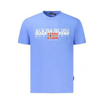 Tricou S-Aylmer barbati - cu imprimeu cu text - Regular Fit - Albastru deschis -