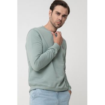 Bluza de trening cu decolteu la baza gatului si aplicatie logo