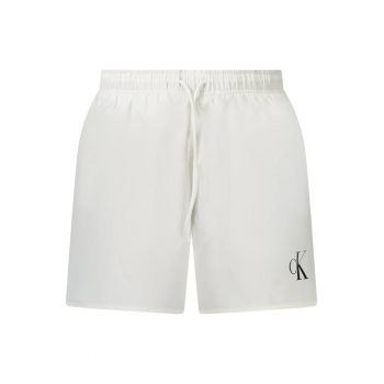 Pantaloni scurti barbati pentru inot cu logo - regular fit - alb -